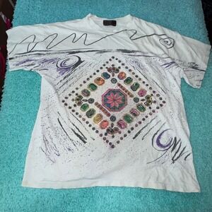 Vintage Marika T Shirt One Size‎ Fits All Abstract Art Graphic Tee